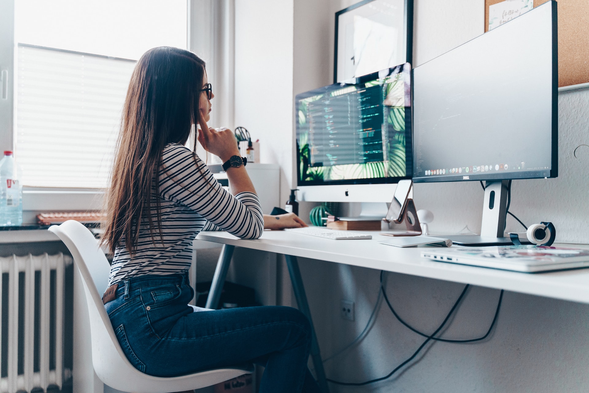 Women looking at monitor